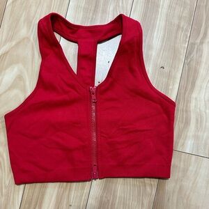 Set active red sculptflex zip up bra size L